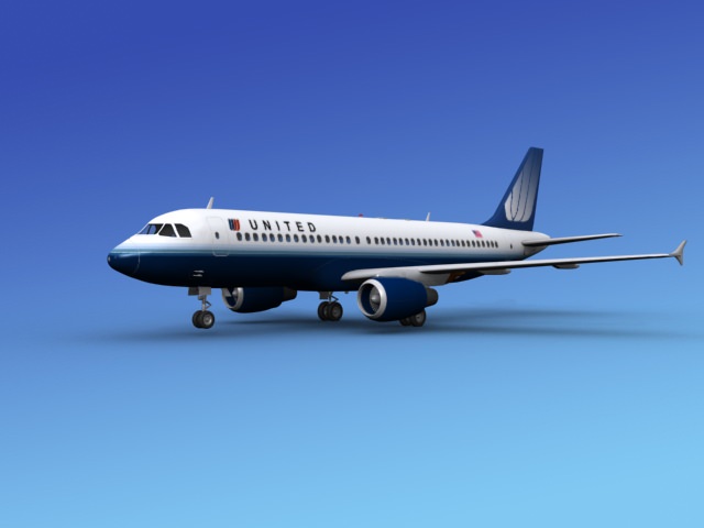 Airbus A320 United Airlines 2 3D model_11