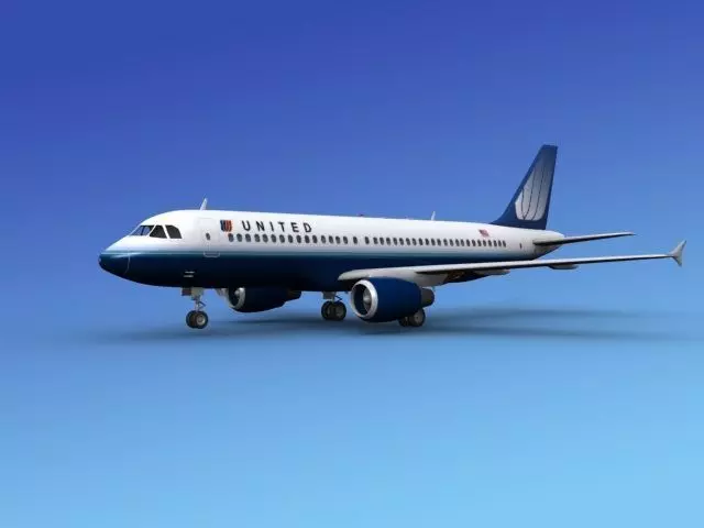 Airbus A320 United Airlines 2 3D model_0