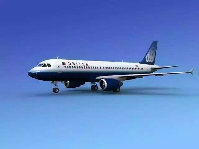 Airbus A320 United Airlines 2 3D model