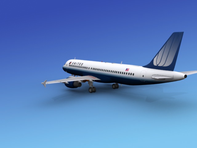 Airbus A320 United Airlines 2 3D model_4