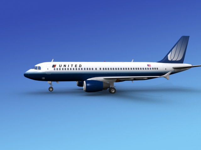 Airbus A320 United Airlines 2 3D model_2