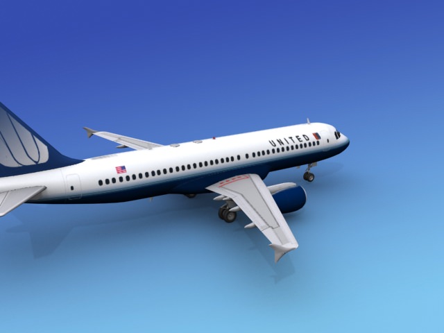 Airbus A320 United Airlines 2 3D model_7