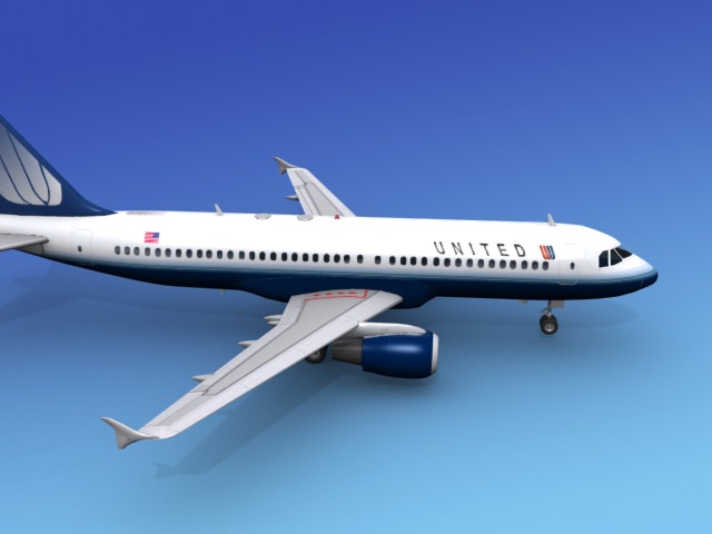 Airbus A320 United Airlines 2 3D model_9