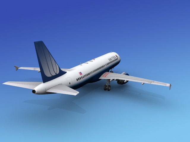 Airbus A320 United Airlines 2 3D model_6