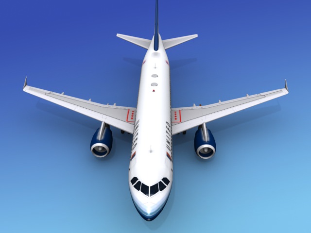 Airbus A320 United Airlines 2 3D model_10