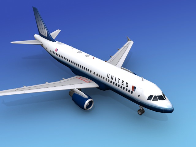 Airbus A320 United Airlines 2 3D model_8