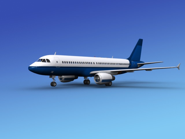 Airbus A320 Unmarked 3D model_11