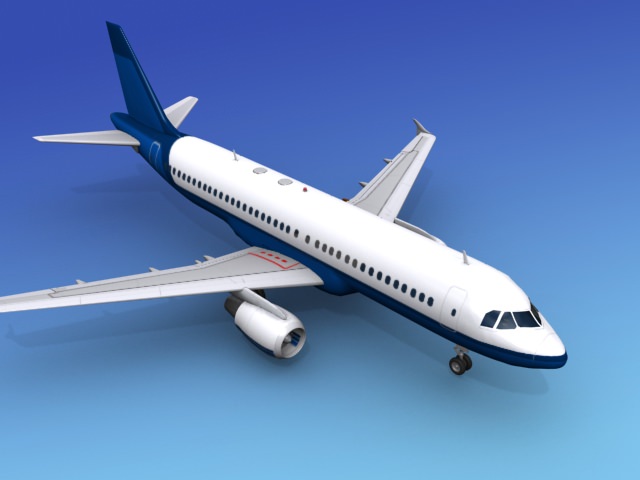 Airbus A320 Unmarked 3D model_9