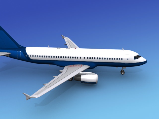 Airbus A320 Unmarked 3D model_7