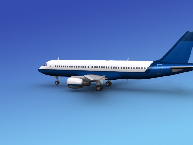Airbus A320 Unmarked 3D model_3