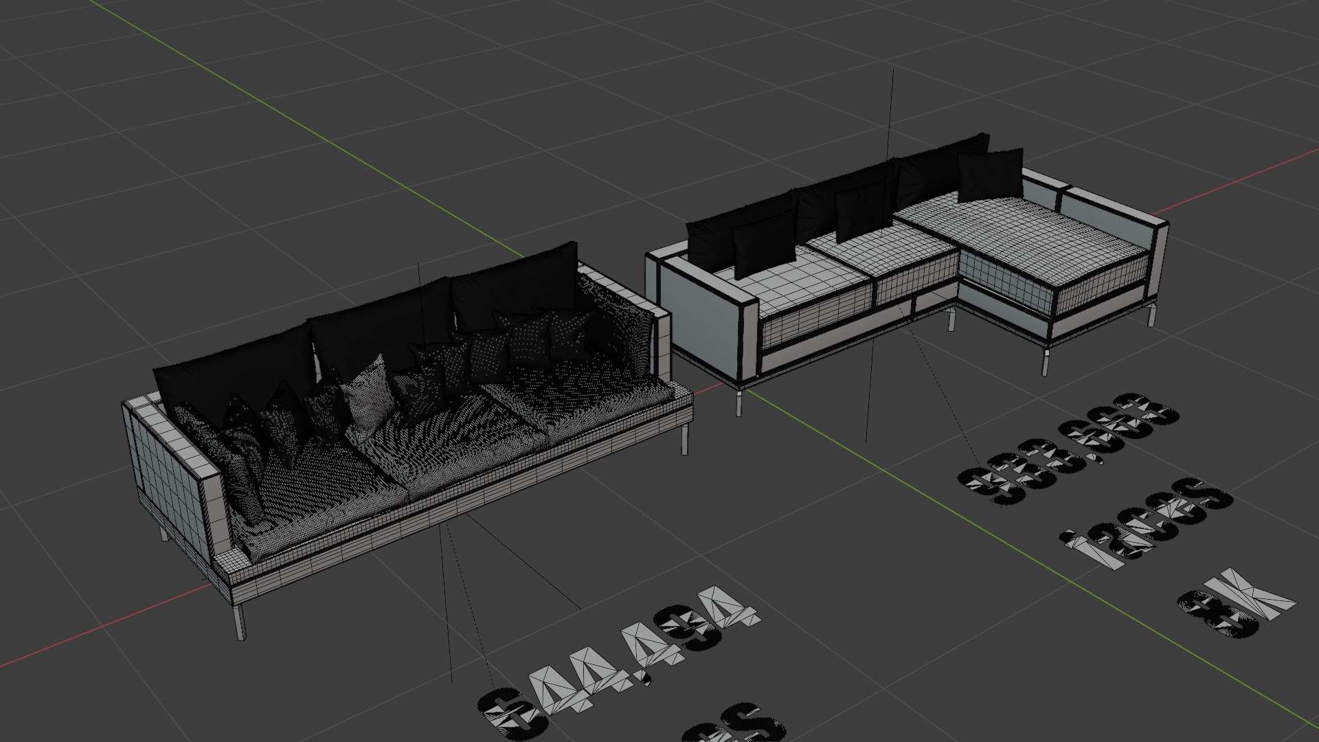 Couch Pack V1 3D model_9