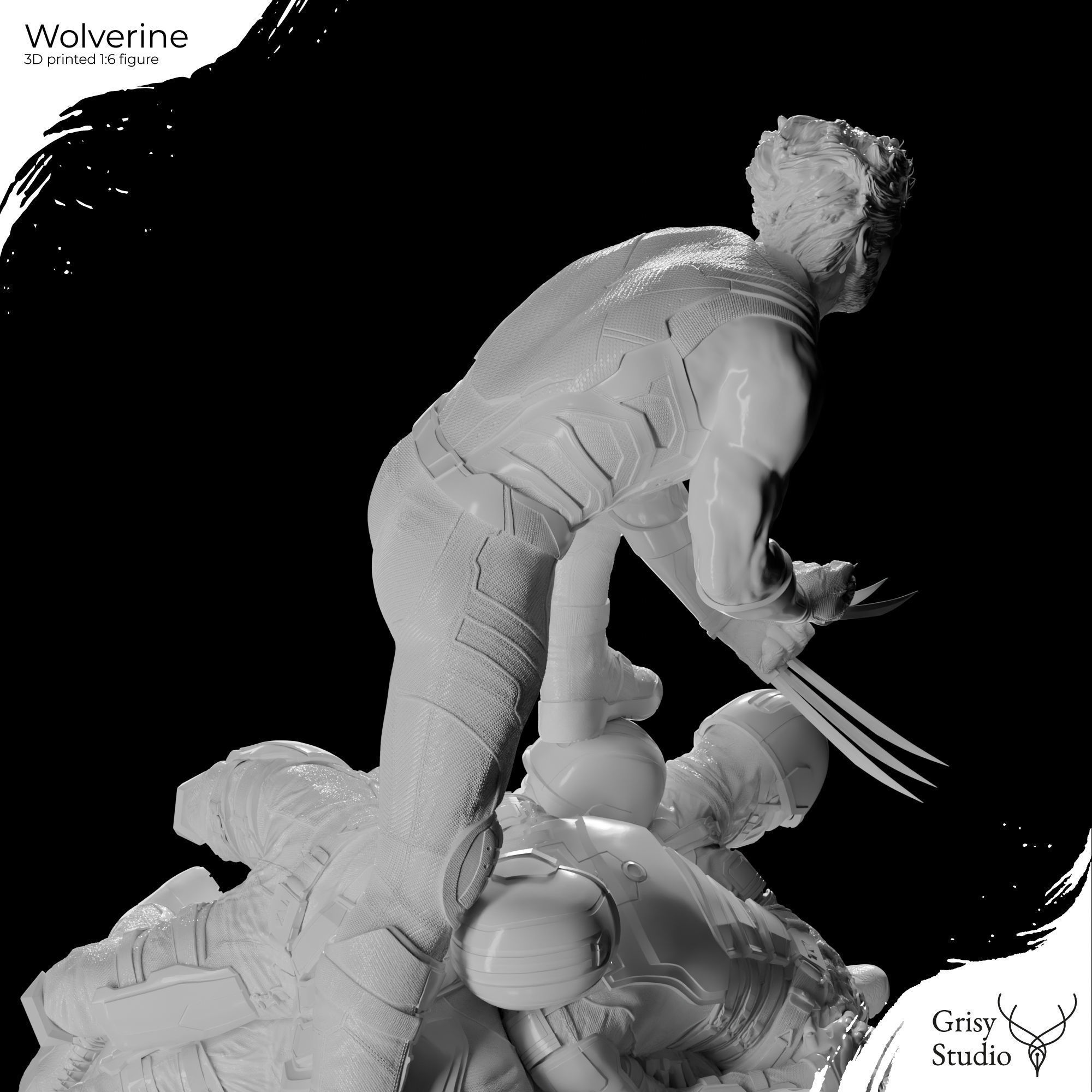 Wolverine - Logan 3d print 3 model in 1 3D print model_20