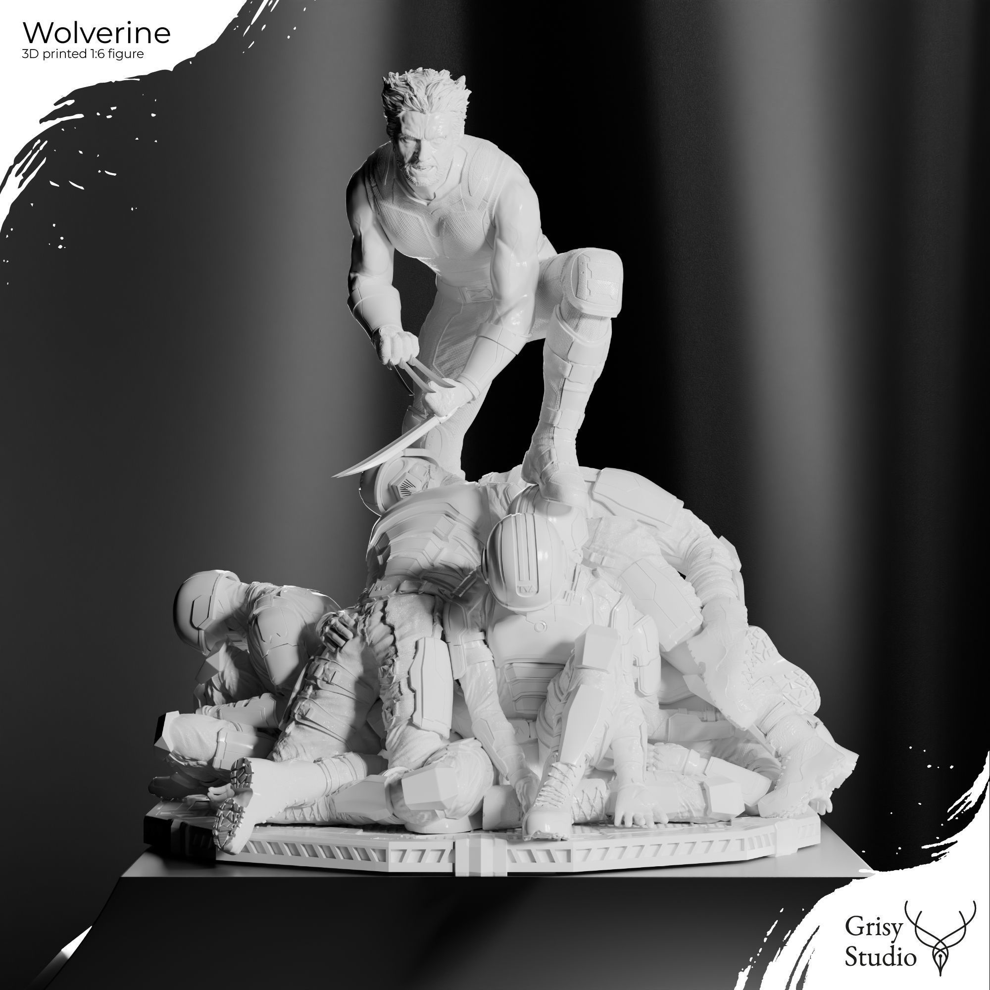 Wolverine - Logan 3d print 3 model in 1 3D print model_11