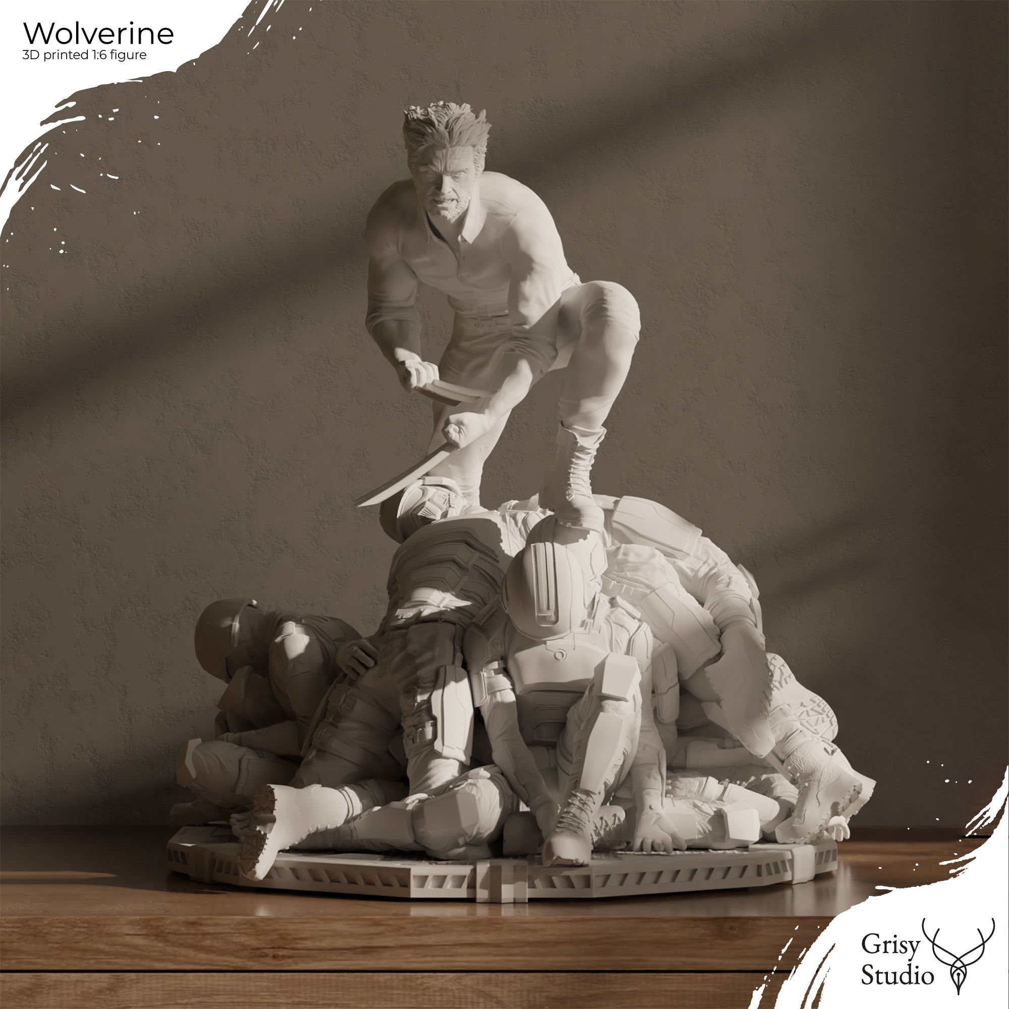 Wolverine - Logan 3d print 3 model in 1 3D print model_42