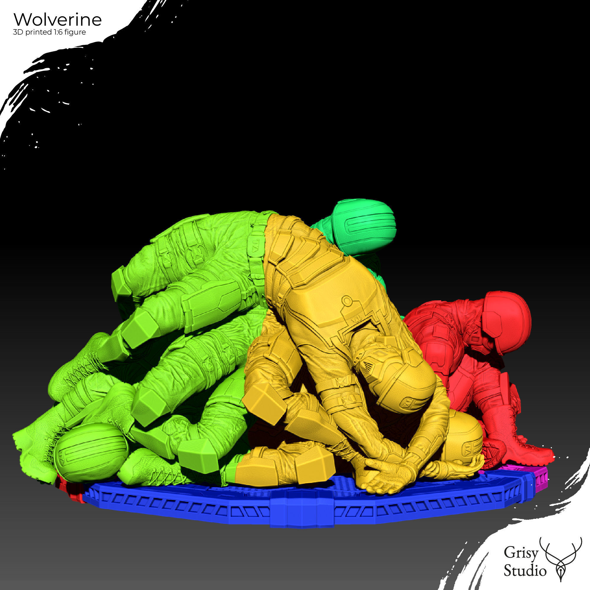 Wolverine - Logan 3d print 3 model in 1 3D print model_33