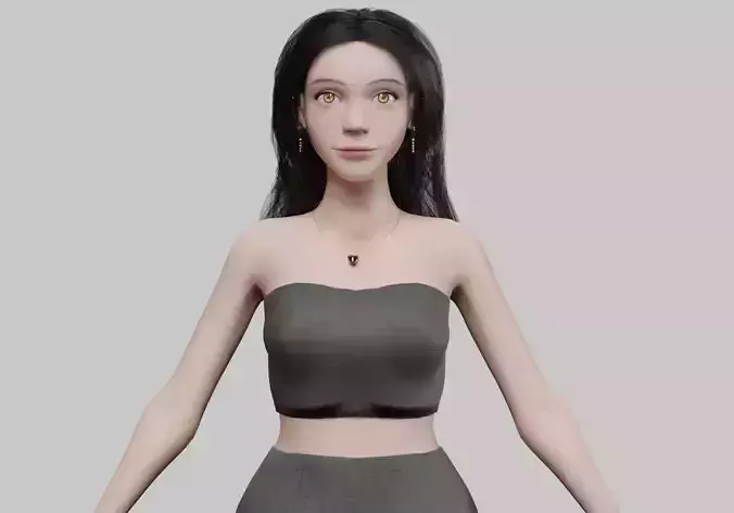 cute stylized woman V35573 