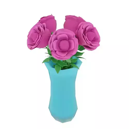 Cartoon roses in vase 