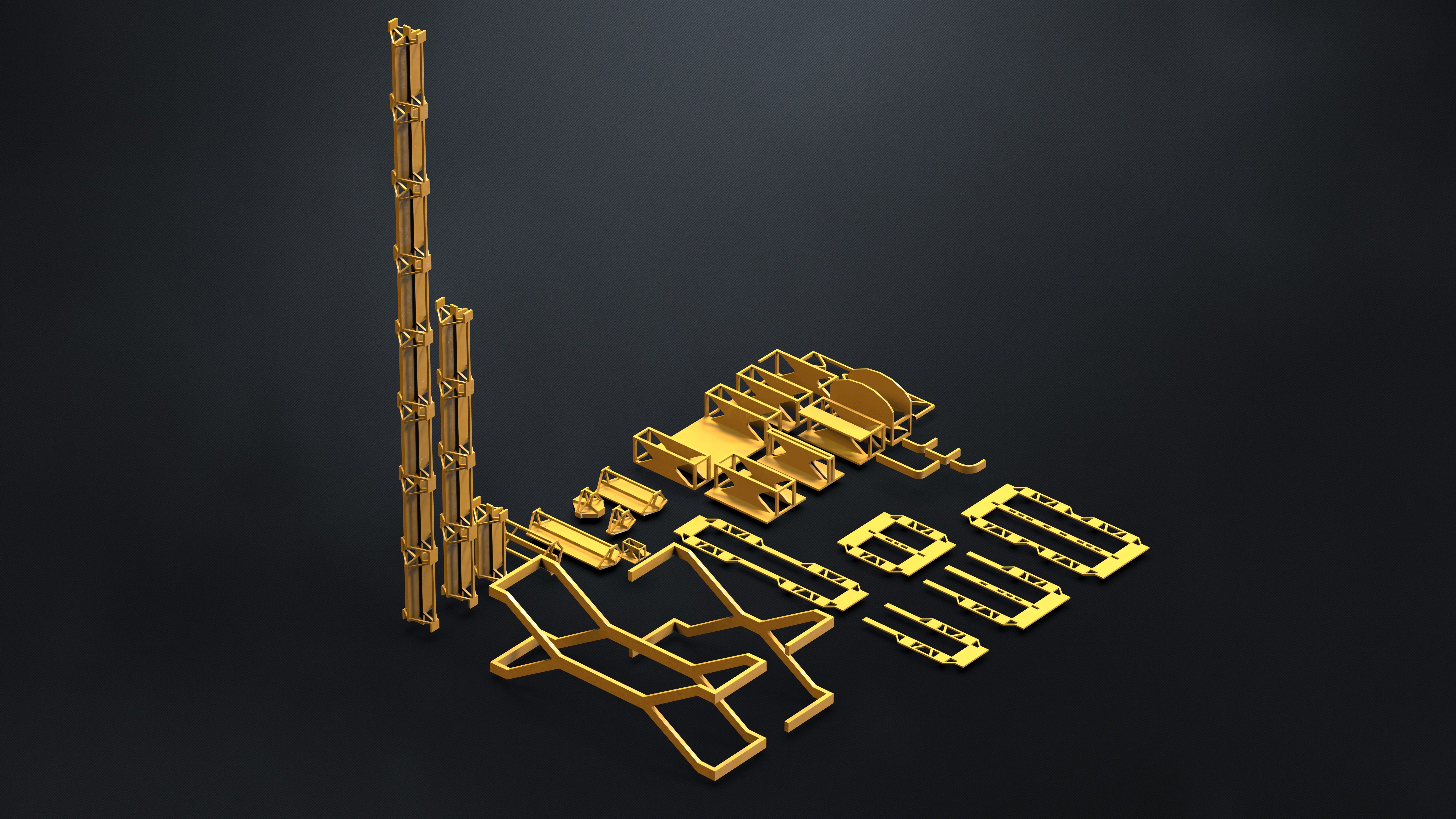 150 SUBD Scifi Architectural Kitbash elements Vol 3 3D model_7