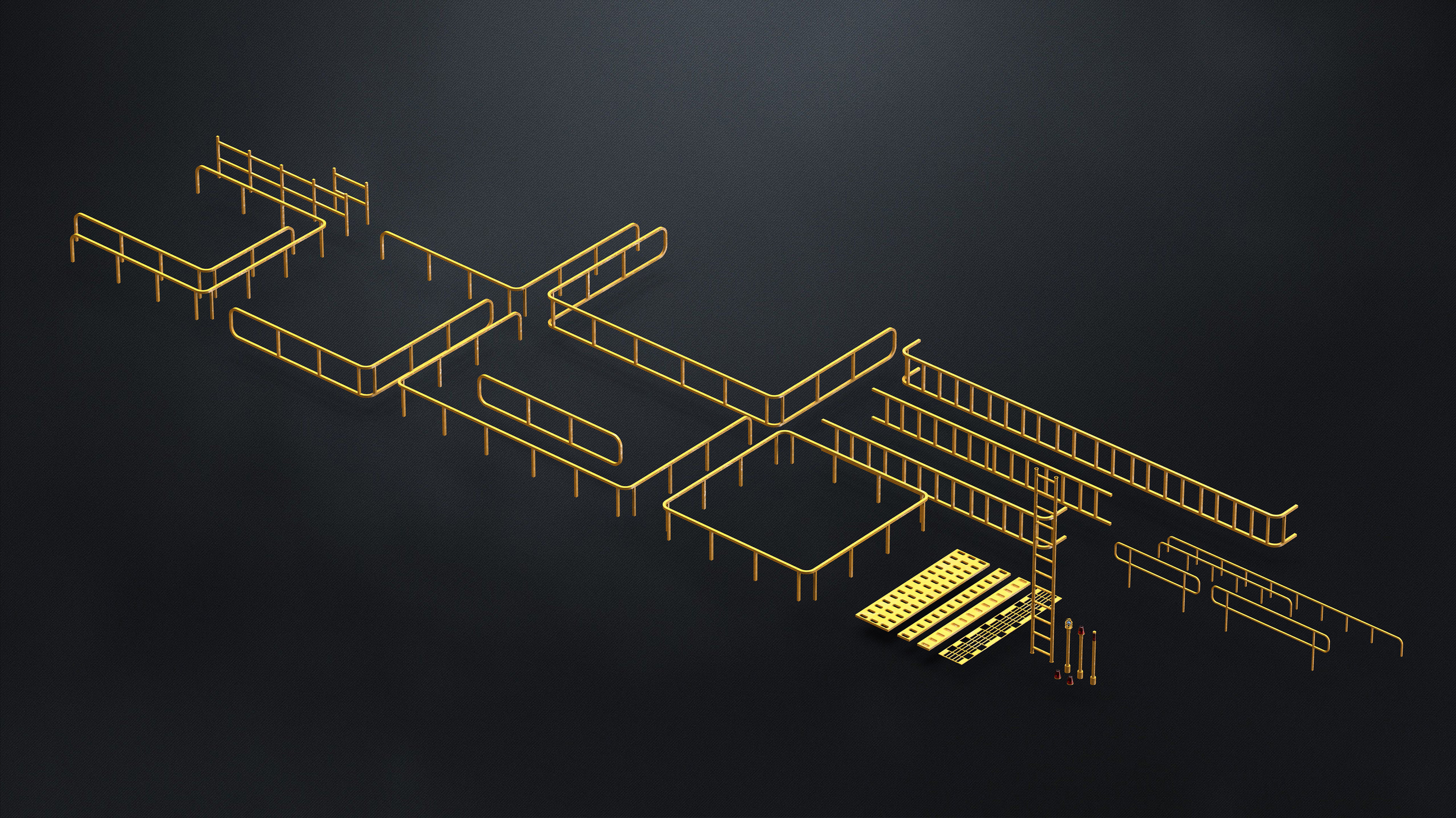 150 SUBD Scifi Architectural Kitbash elements Vol 3 3D model_11