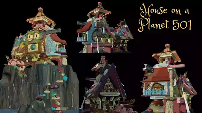 Blender Fantasy House Castle Funky Vintage Eclectic