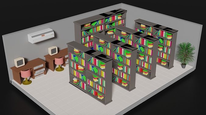 Records Room Low-poly 3D model