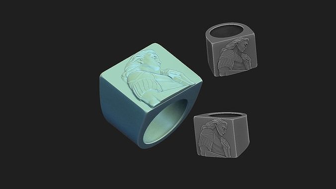 St  Michael the Archangel ring 3D print model