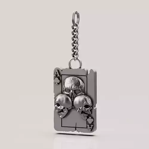 Skull Playing card courier key holder printable 3m model