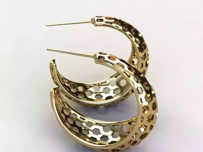 Crescent bee earrings 3D print model