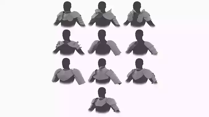 Crusader Shoulder Pads Pack Low-poly 3D model