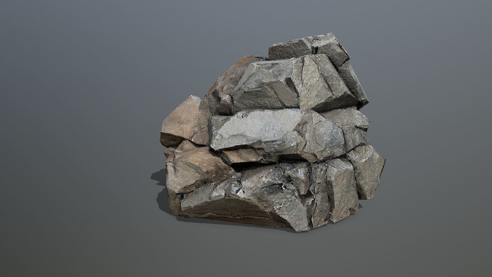 desert rocks Low-poly 3D model_5