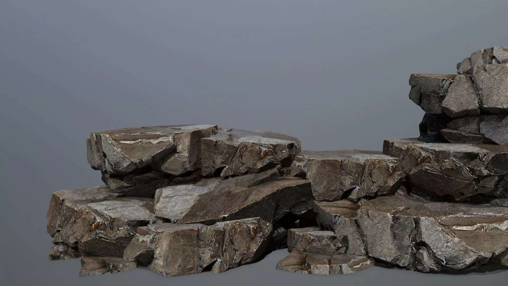 desert rocks Low-poly 3D model_0