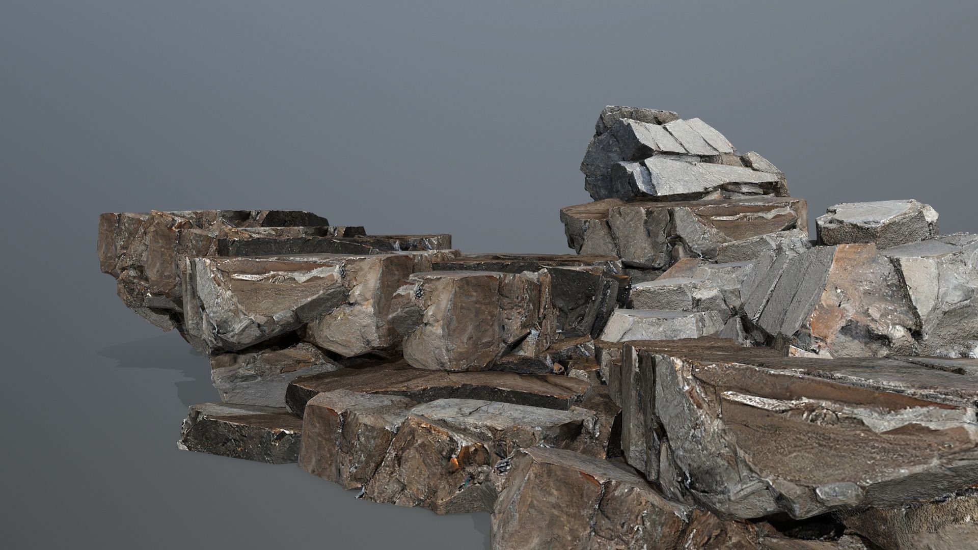 desert rocks Low-poly 3D model_1