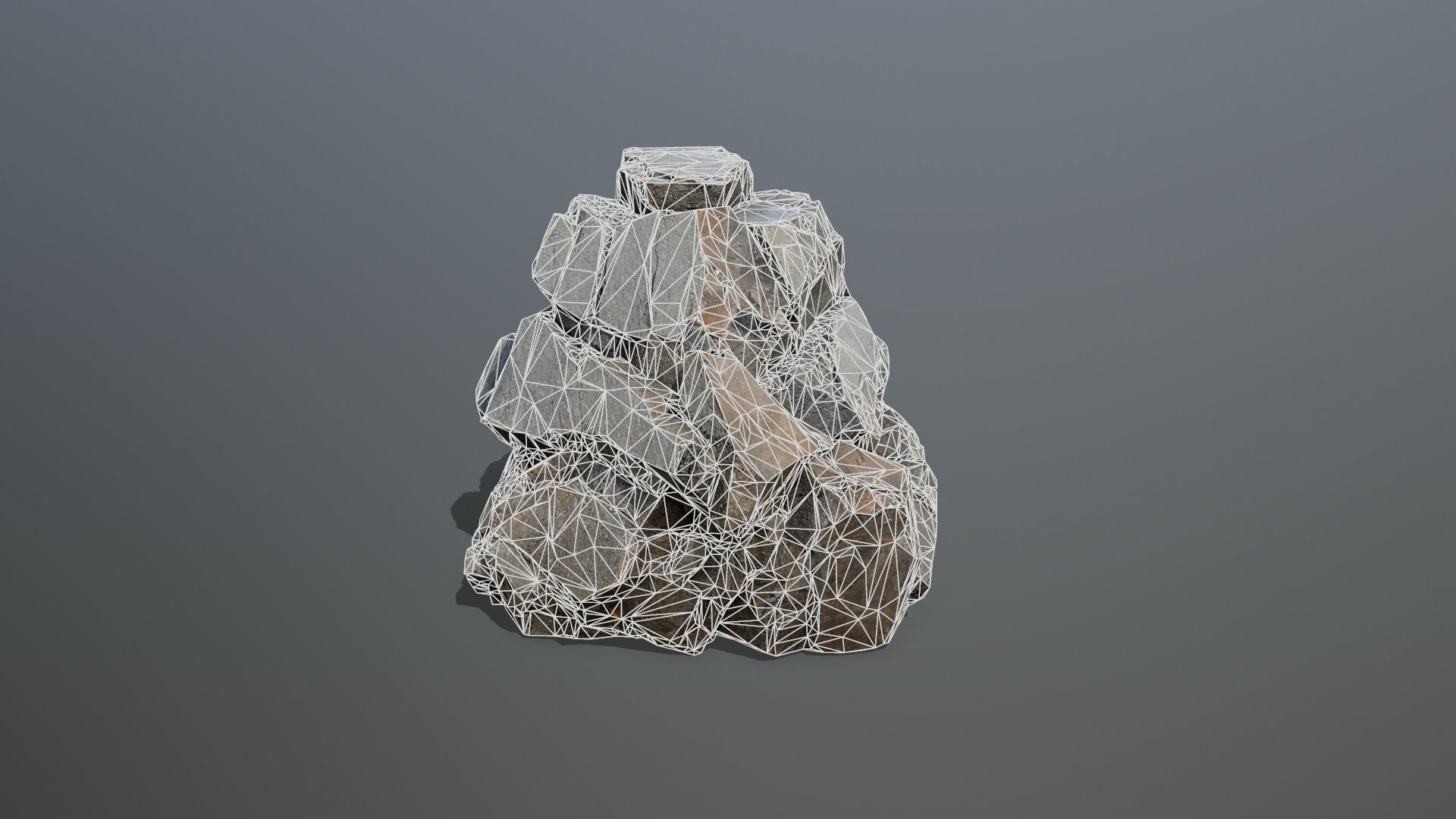 desert rocks Low-poly 3D model_12