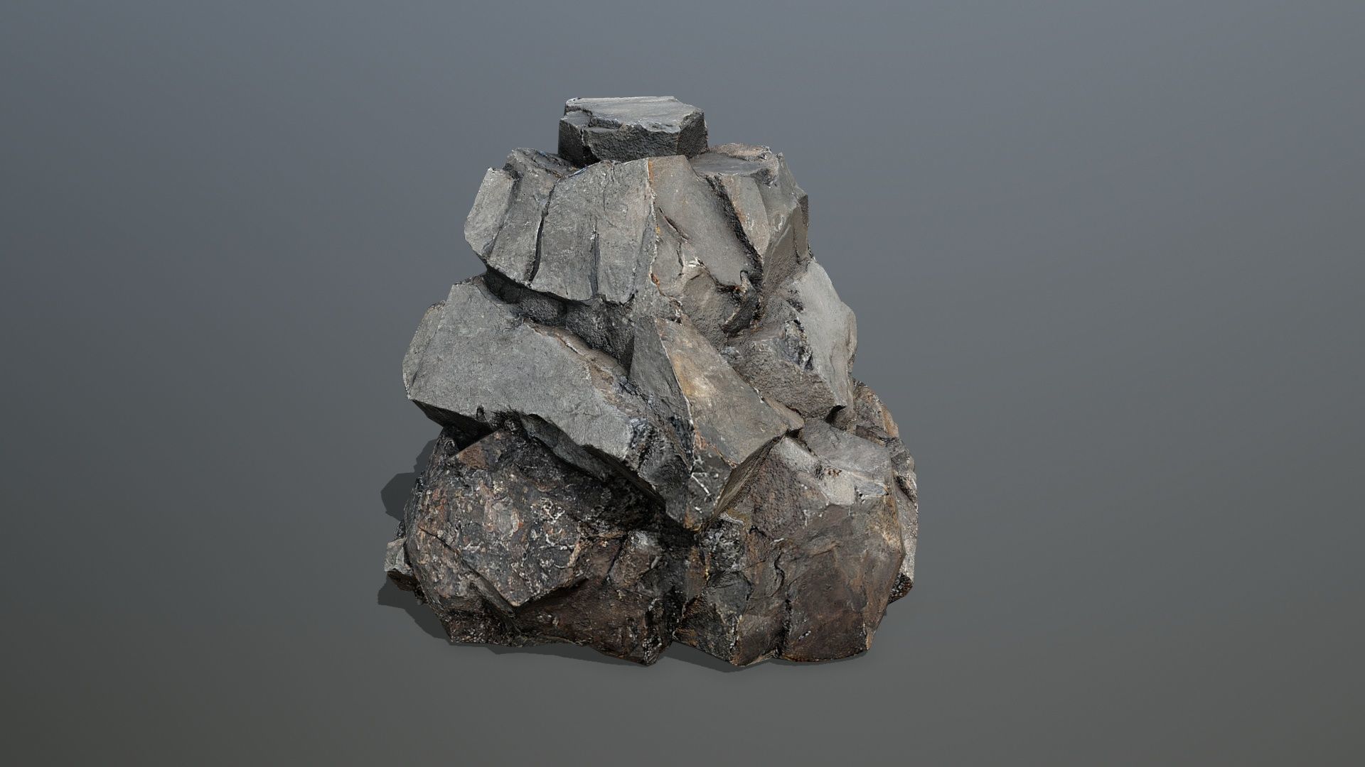 volcanic rocks Low-poly 3D model_2