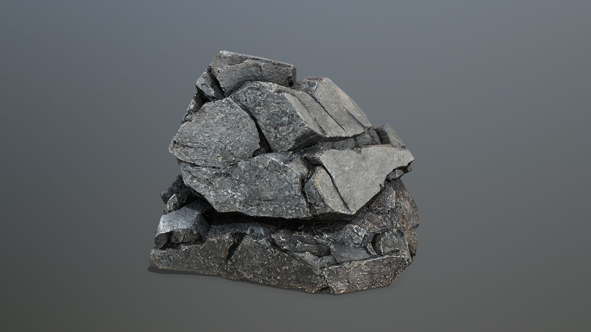 volcanic rocks Low-poly 3D model_8