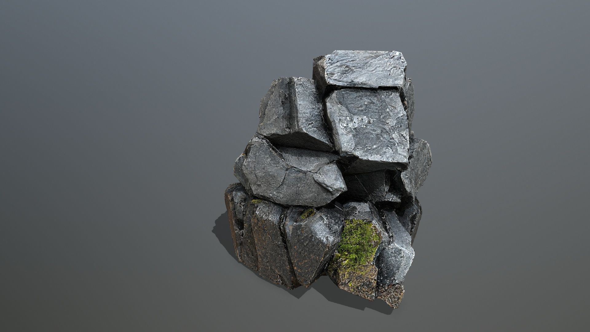 volcanic rocks Low-poly 3D model_6