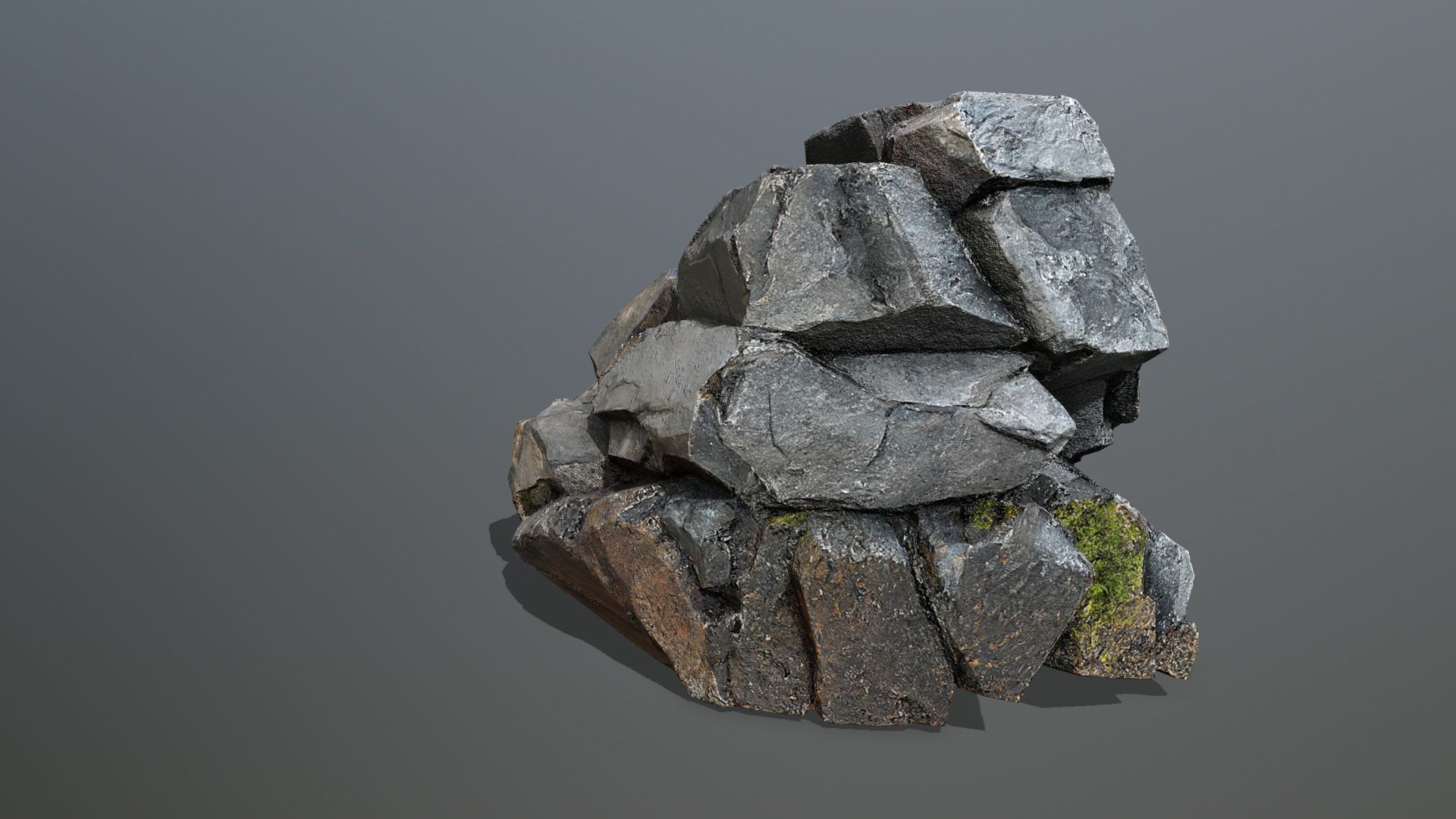 volcanic rocks Low-poly 3D model_5