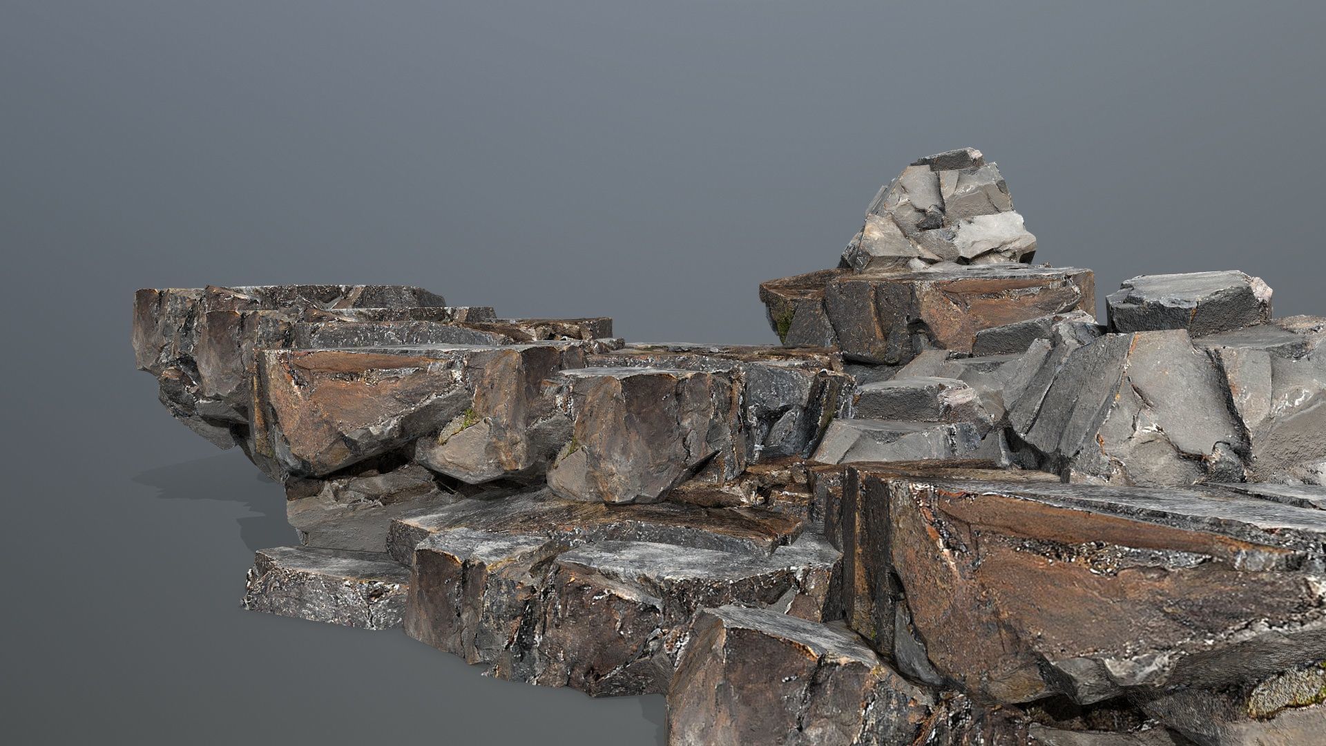 volcanic rocks Low-poly 3D model_1