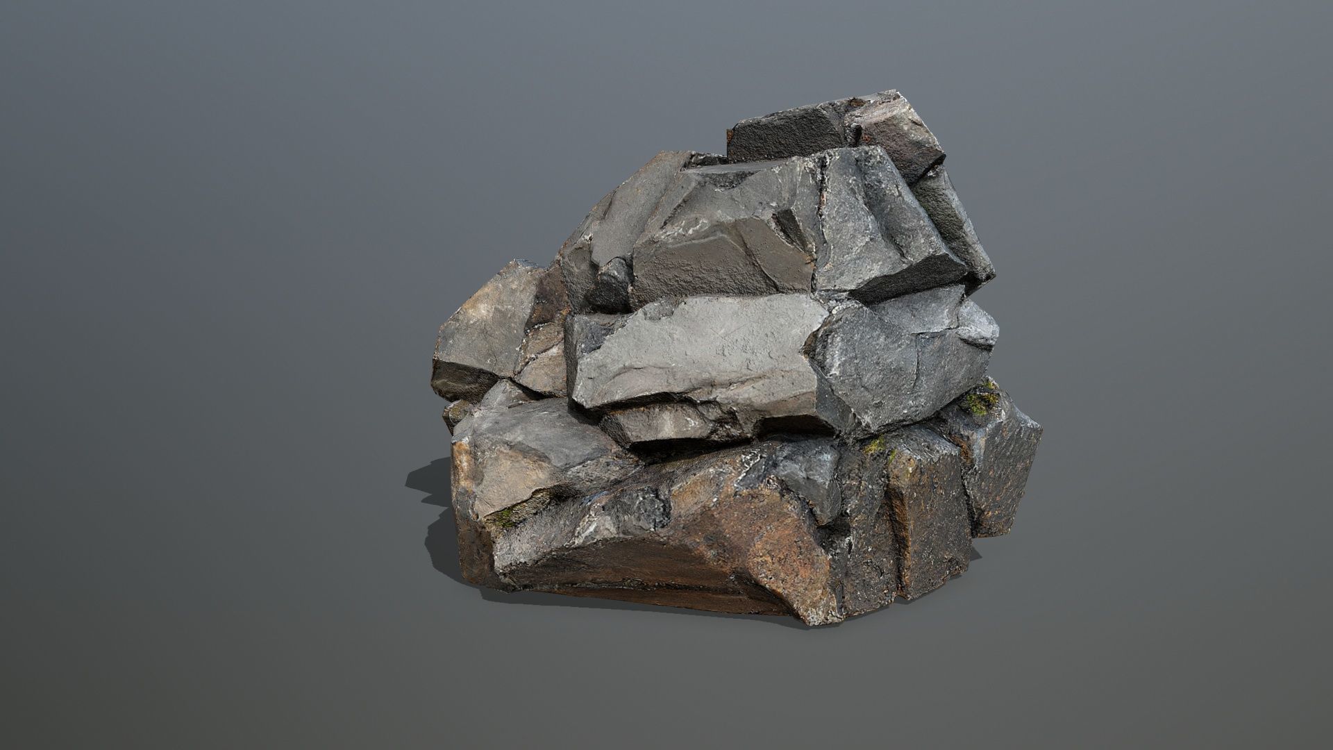volcanic rocks Low-poly 3D model_4