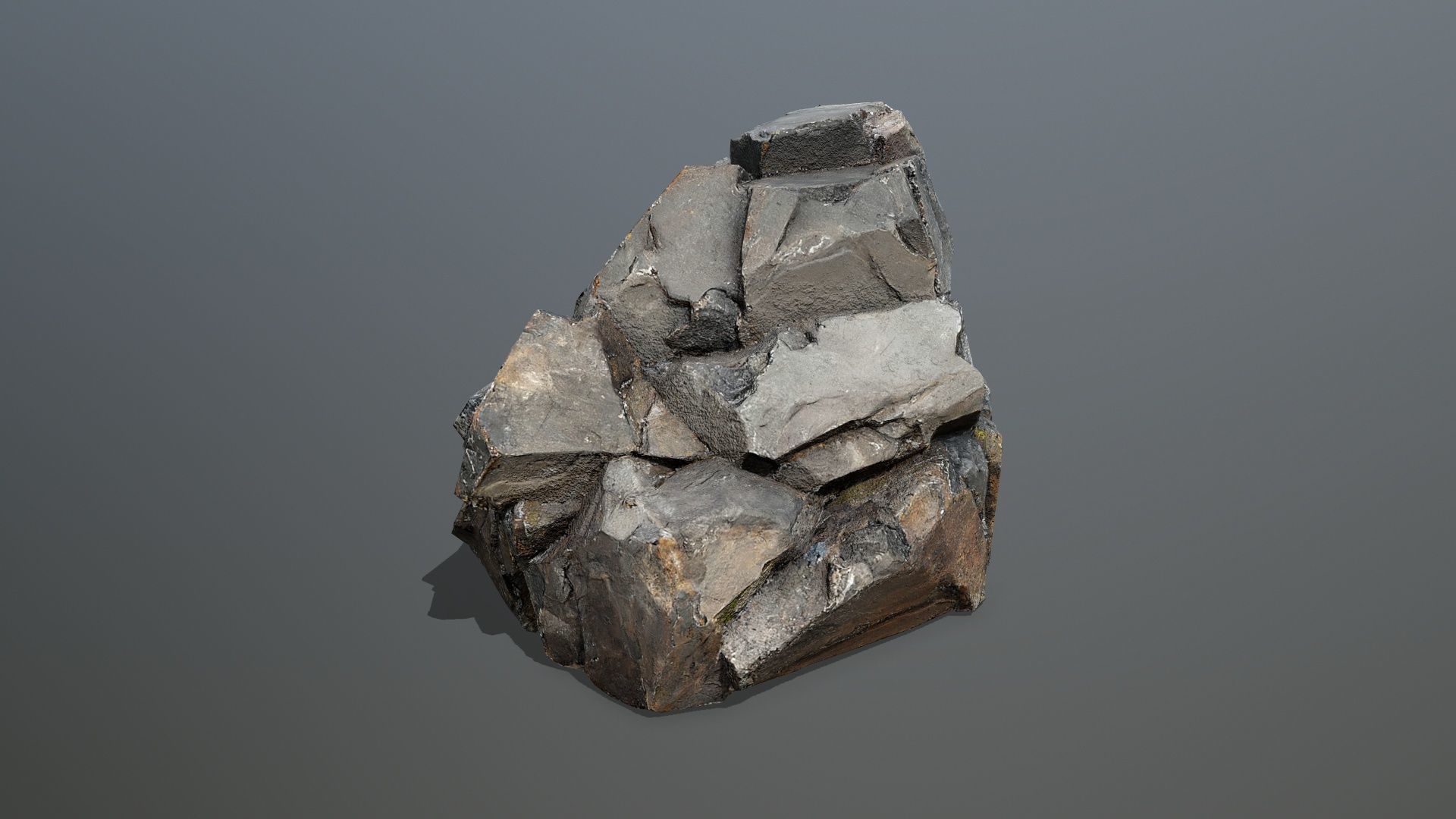 volcanic rocks Low-poly 3D model_3