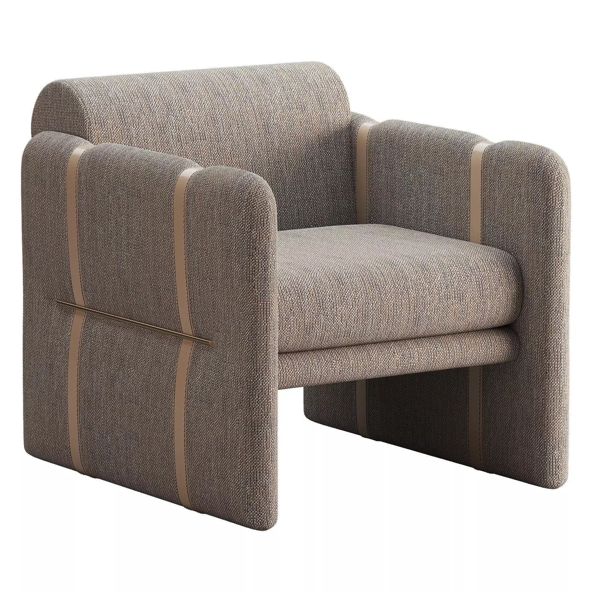 Cigar Club Chair Low-poly 3D model
