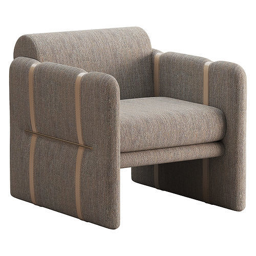 Cigar Club Chair Low-poly 3D model