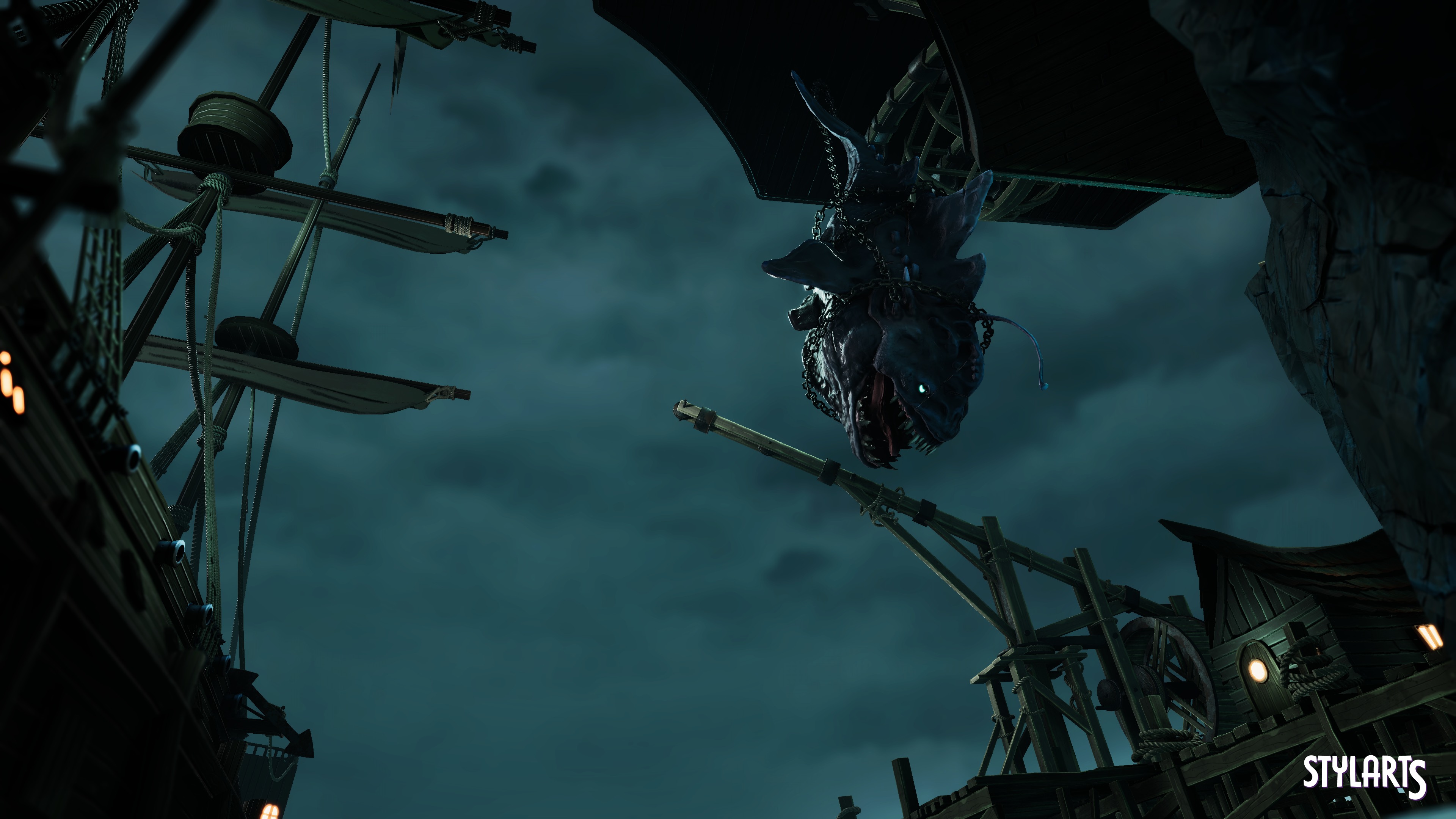 Stylized Pirate Port City Low-poly 3D model_3