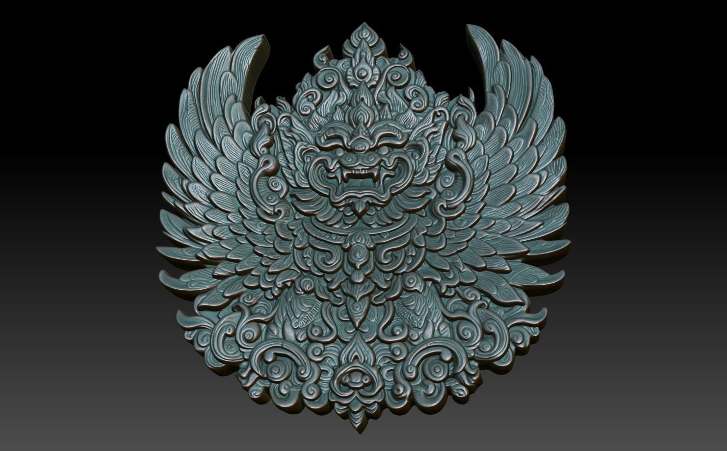 Garuda basrelief 09 240812 3D print model_4