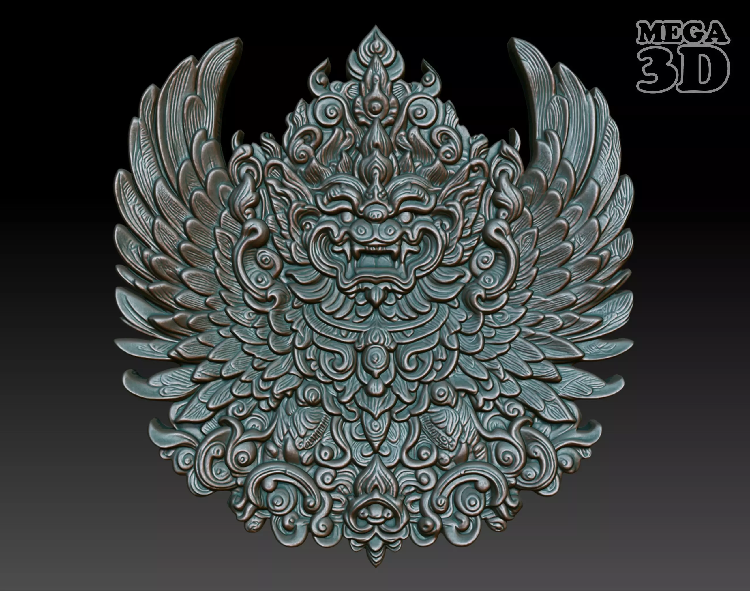 Garuda basrelief 09 240812 3D print model_0