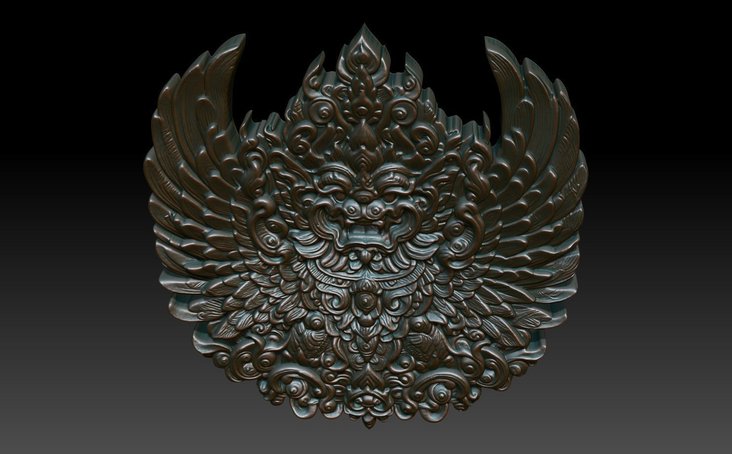 Garuda basrelief 09 240812 3D print model_3