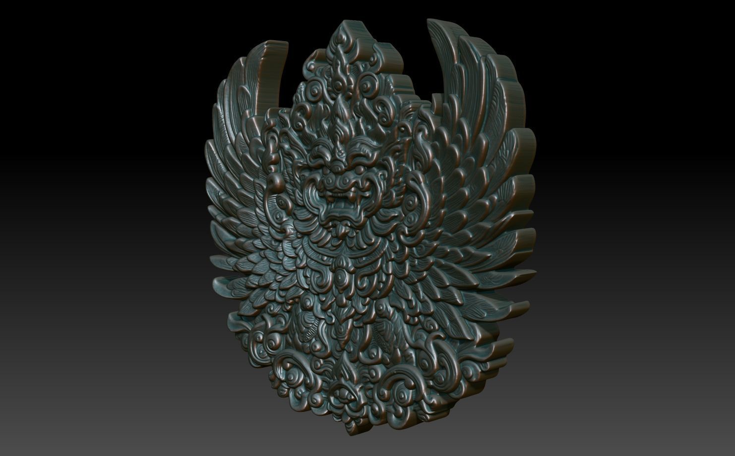 Garuda basrelief 09 240812 3D print model_1