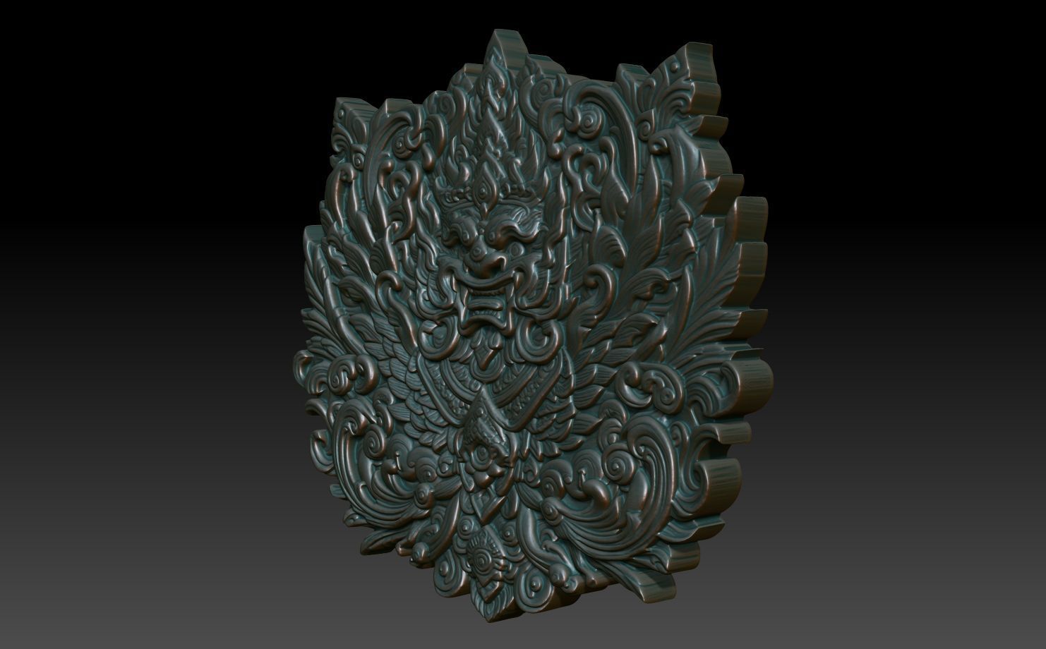Garuda basrelief 08 240812 3D print model_1