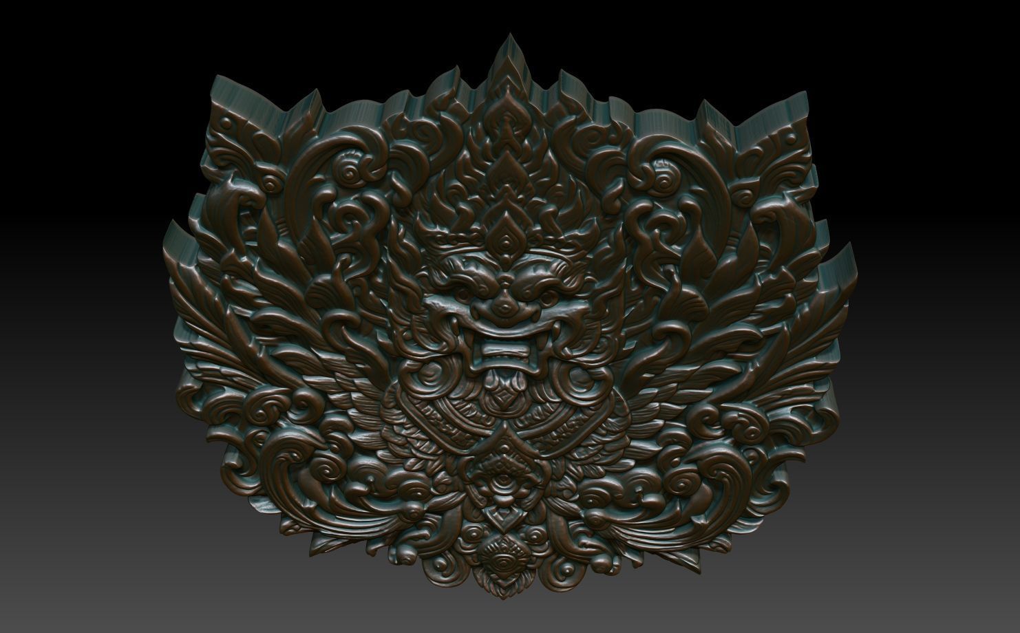 Garuda basrelief 08 240812 3D print model_3