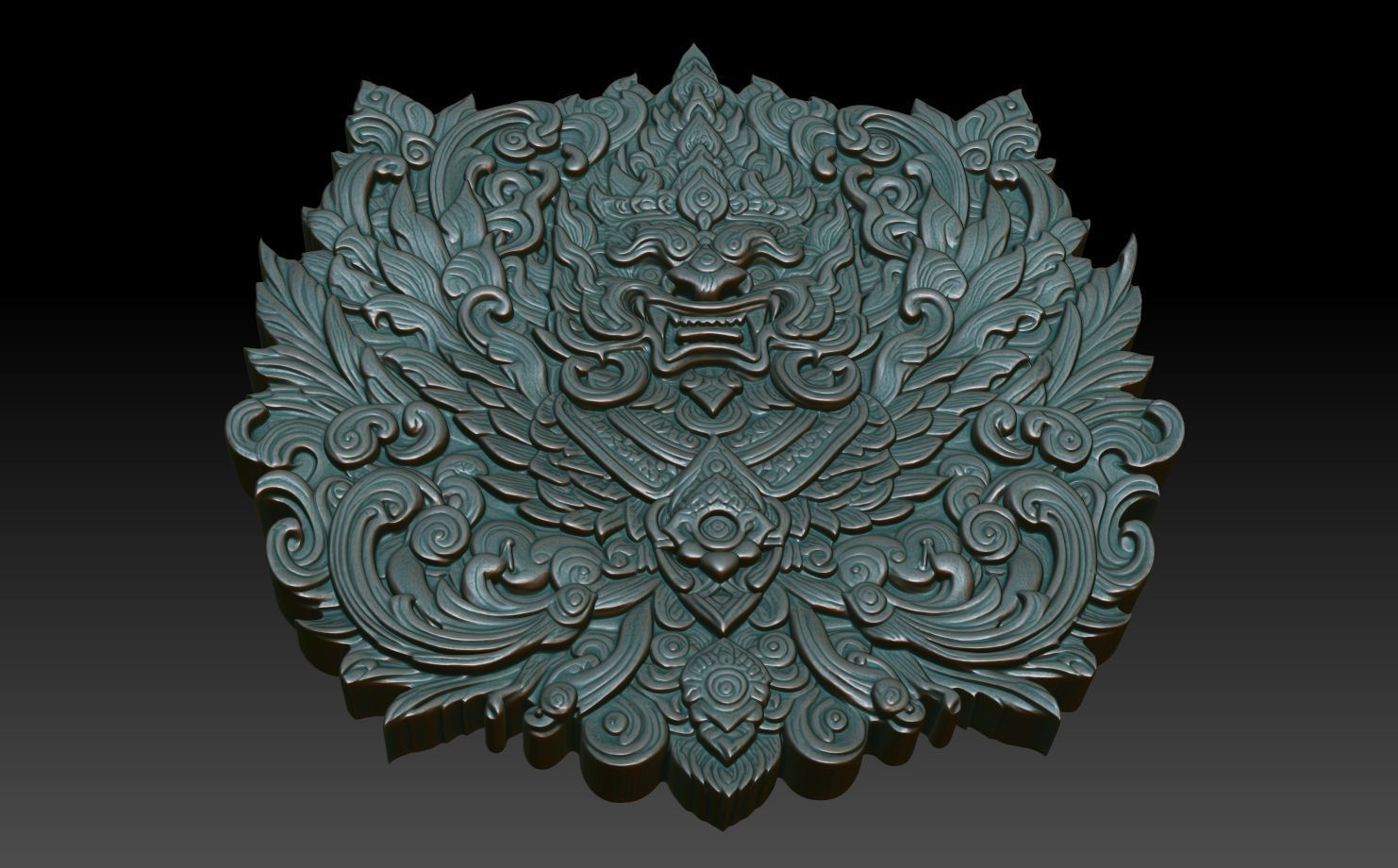 Garuda basrelief 08 240812 3D print model_4